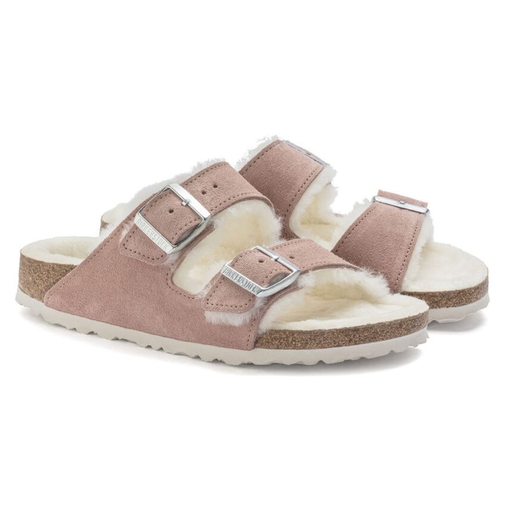 Birkenstock NWOT Arizona Shearling Suede in Pink Clay/Natural Size 9 (EU 40)